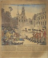 The bloody massacre on King Street, Boston, on 5 March 1770. Engraving by Paul Reeve.