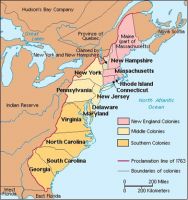 Britain lost its 13 colonies in America, which are depicted on the map.