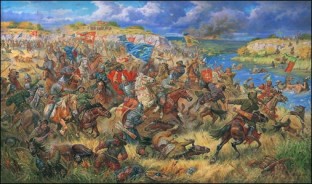 The Battle of the Blue Waters, 2012 painting by Artur Orlonov