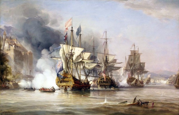 Η κατάληψη του Puerto Bello, 21 Noεμβρίου 1739. Πίνακας του George Chambers, Senior 1836.  National Maritime Museum, Greenwich, London, Greenwich Hospital Collection