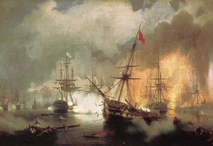 Η ρωσική μοίρα στο Ναυαρίνο, πίνακας του Ivan Aivazovsky