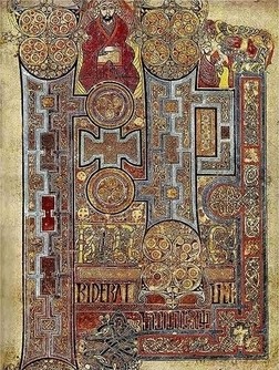 Το βιβλίο των Kells, (folio 292r), περί το 800 μ.Χ., εδώ το πλούσια διακοσμημένο κείμενο που ανοίγει το Ευαγγέλιο του Ιωάννη